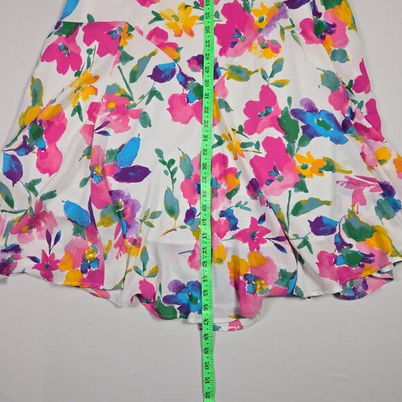 Jessica London Plus 18W White Floral Sleeveless Fit & Flare Dress V-Neck - Picture 11 of 12